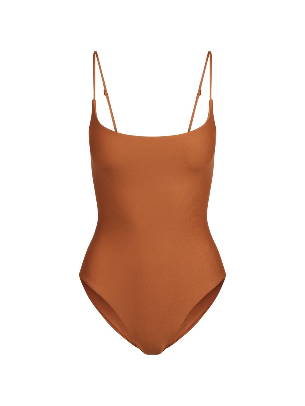 SKIMS Rust-Brown One-Piece Swimsuit with Slim Adjustable Straps